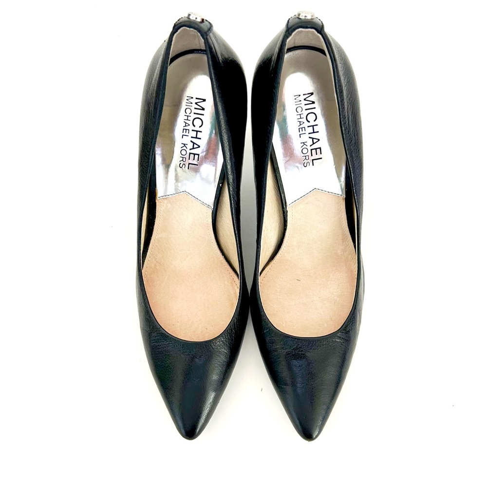 MICHAEL KORS Black leather Pumps Pointed Toe Size 7.5 Career Office - Picture 4 of 11